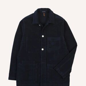 Drakes - St. JOHN by Drake's Navy Moleskin Five-Pocket Chore Jacket - Size 36
